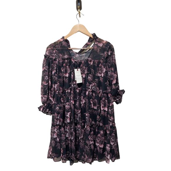 TED BAKER Barnabe Tiered Printed Mini Swing Dress‎ Size 2 - Picture 8 of 9